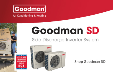 Goodman Dealer unloading Goodman Side Discharge unit from truck. Two Goodman SD units. - Goodman SD Side Discharge Inverter System - Shop Goodman SD