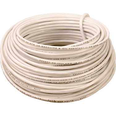 50' WHITE THHN STRANDED HOOK UP WIRE