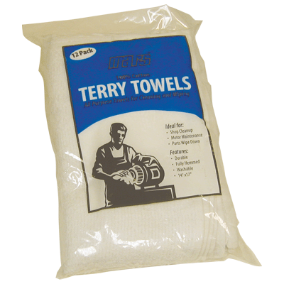 WHITE TERRY CLOTH SHOP TOWELS