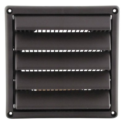 6 BROWN PLASTIC WALL VENT W/FIXED LOUVER
