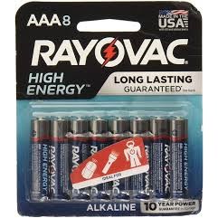 8PK AAA ALKALINE BATTERIES