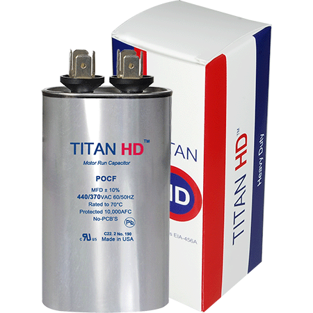 12.5/440 OVAL RUN CAPACITOR TITAN HD