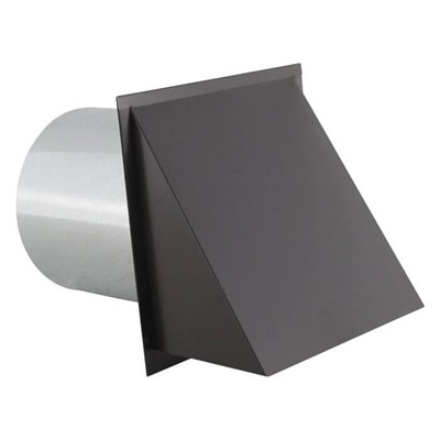 6 IN BLK WALL VENT W/DAMP & SCREEN